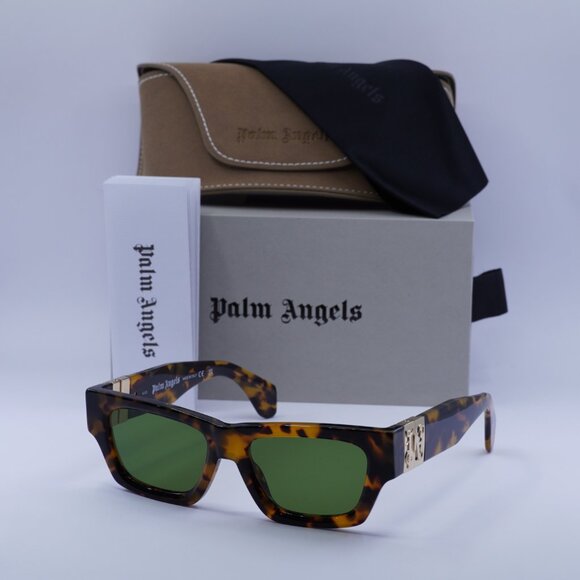 Palm Angels PERI10J MAGNOLIA 6055 Rectangle Sunglasses - Havana/Green - Picture 4 of 9